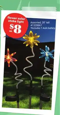 Giant Tiger flower solar stake light offer