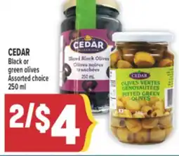 Marché Adonis CEDAR Black or green olives offer