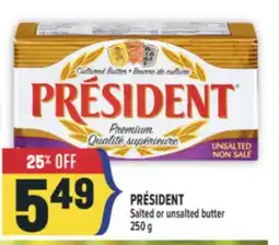 Marché Adonis PRÉSIDENT Salted or unsalted butter offer