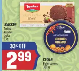 Marché Adonis LOACKER Tortina, CEDAR Butter cookies offer