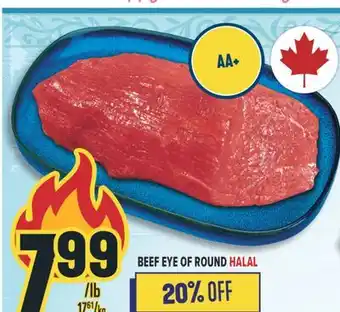 Marché Adonis BEEF EYE OF ROUND HALAL offer