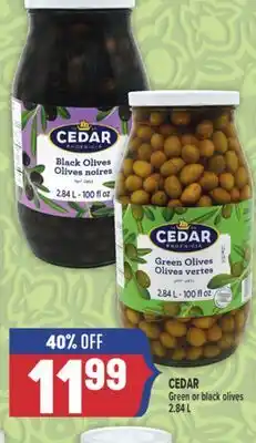 Marché Adonis CEDAR Green or black olives offer