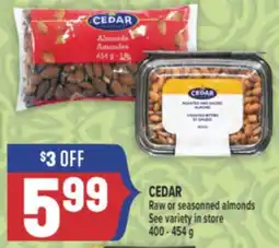 Marché Adonis CEDAR Raw or seasonned almonds offer
