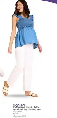 Babies 'R' Us Motherhood Maternity Ruffle Back Detail Top – Medium Wash offer