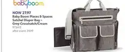 Babies 'R' Us Baby Boom Places & Spaces Satchel Diaper Bag - Grey Crosshatch Cream offer