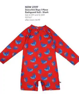 Babies 'R' Us Zoocchini Boys 1 Piece Rashguard Suit - Shark offer