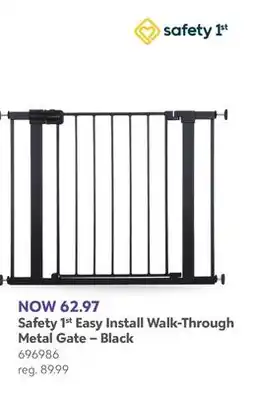 Babies 'R' Us Safety 1st Easy Install Walk-Through Metal Gate – Black offer