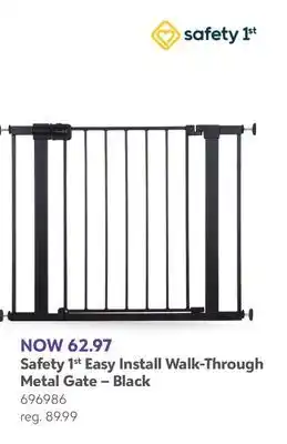 Babies 'R' Us Safety 1st Easy Install Walk-Through Metal Gate – Black offer