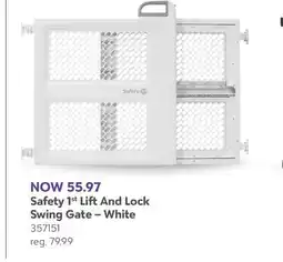 Babies 'R' Us Safety 1st Lift And Lock Swing Gate – White offer