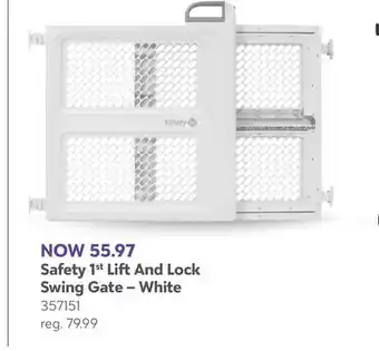 Babies 'R' Us Safety 1st Lift And Lock Swing Gate – White offer