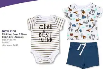 Babies 'R' Us Mini Hop Boys 3 Piece Short Set - Animals offer