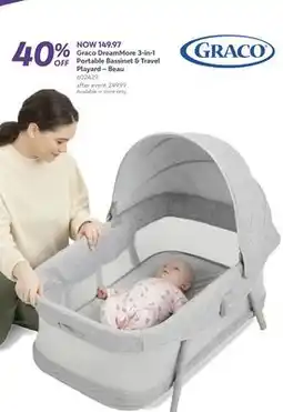 Babies 'R' Us Graco DreamMore 3-in-1 Portable Bassinet & Travel Playard, Beau offer