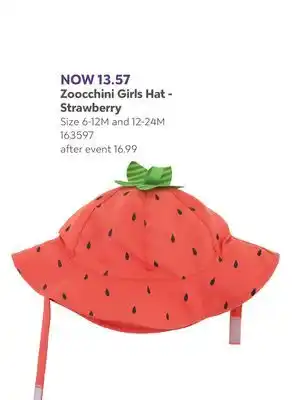 Babies 'R' Us Zoocchini Girls Hat - Strawberry offer