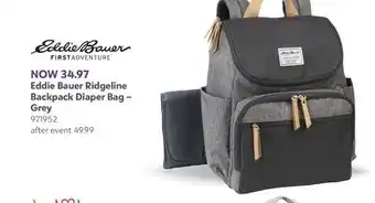Babies 'R' Us Eddie Bauer Ridgeline Backpack Diaper Bag – Grey offer