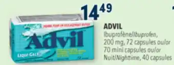 Familiprix Advil Liqui-Gels ibuprofen capsules 72un offer
