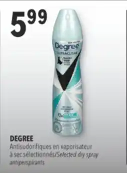 Familiprix DEGREE Selected dry spray antiperspirants offer