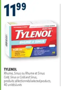 Familiprix TYLENOL, Cold, Sinus or Cold and Sinus, selected products, 40 units offer