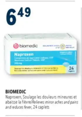 Familiprix BIOMEDIC, Relieves minor aches and pains and reduces fever, 24 caplets offer