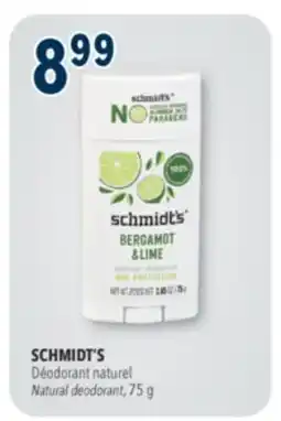 Familiprix Schmidt's deodorant stick Bergamot & Lime 75g offer