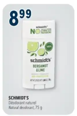 Familiprix Schmidt's deodorant stick Bergamot & Lime 75g offer