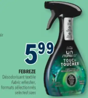 Familiprix Febreze Unstopables Touch fresh fabric refresher offer