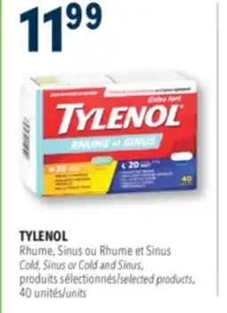 Familiprix TYLENOL, Sinus or Cold and Sinus, selected products, 40 units offer