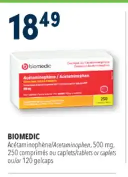 Familiprix Biomedic extra strength acetaminophen tablets for adults 130un offer