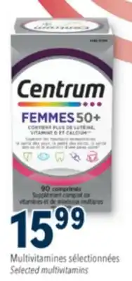 Familiprix Centrum Women 50+ complete multivitamin and multimineral supplement tablets 90un offer