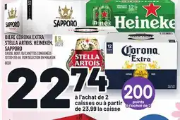 Metro BIÈRE CORONA EXTRA, STELLA ARTOIS, HEINEKEN, SAPPORO | BEER offer
