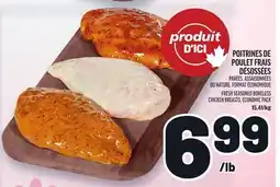 Metro POITRINES DE POULET FRAIS DÉSOSSÉES | FRESH SEASONED BONELESS CHICKEN BREASTS, ECONOMIC PACK offer