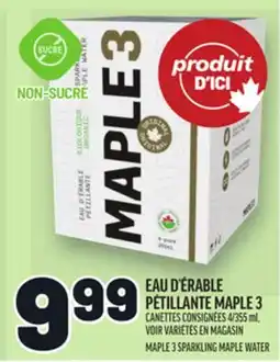 Metro EAU D'ÉRABLE PÉTILLANTE MAPLE 3 | MAPLE 3 SPARKLING MAPLE WATER offer