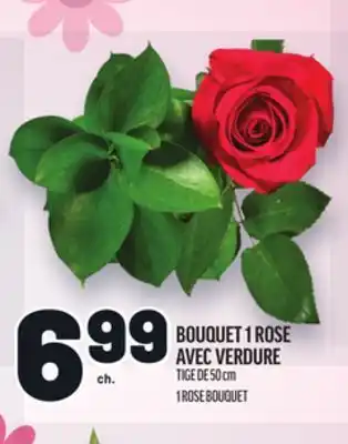 Metro BOUQUET 1 ROSE AVEC VERDURE | 1 ROSE BOUQUET offer