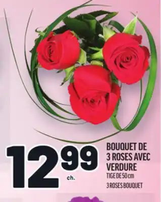 Metro BOUQUET DE 3 ROSES AVEC VERDURE | 3 ROSES BOUQUET offer