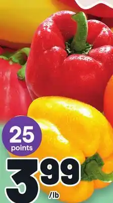 Metro POIVRONS ROUGES, ORANGE OU JAUNES DE SERRE | HOTHOUSE REED, ORANGE, YELLOW PEPPERS offer