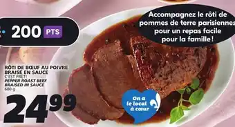 IGA C'EST PRÊT! PEPPER ROAST BEEF BRAISED IN SAUCE offer