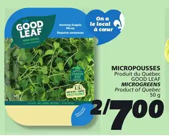 IGA GOOD LEAF MICROGREENS offer