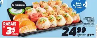 IGA ASSORTED 22-SUSHI TRAY offer