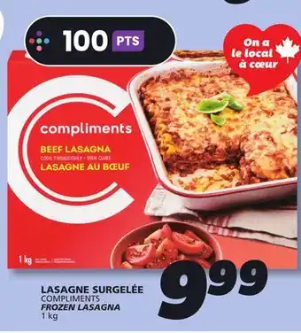 IGA COMPLIMENTS FROZEN LASAGNA offer