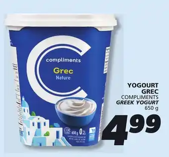 IGA COMPLIMENTS GREEK YOGURT offer