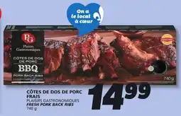 IGA PLAISIRS GASTRONOMIQUES FRESH PORK BACK RIBS offer