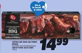 IGA PLAISIRS GASTRONOMIQUES FRESH PORK BACK RIBS offer