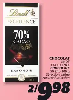 IGA LINDT EXCELLENCE CHOCOLATE offer
