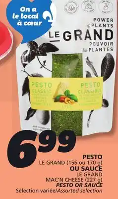 IGA LE GRAND MAC'N CHEESE PESTO OR SAUCE offer