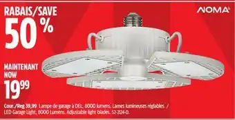 Canadian Tire NOMA LED Garage Light, 8000 Lumens offer