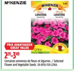 Canadian Tire Selected Flower and Vegetable Seeds offer