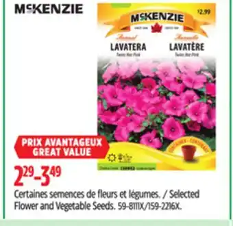 Canadian Tire Selected Flower and Vegetable Seeds offer