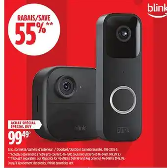 Canadian Tire Blink Doorbell/Outdoor Camera Bundle offer
