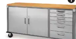 Canadian Tire Mastercraft 72˝ Extra-Wide Rolling Cabinet with Butcher-Block Top offer