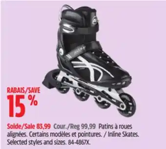 Canadian Tire Ultra Wheels Inline Skates offer