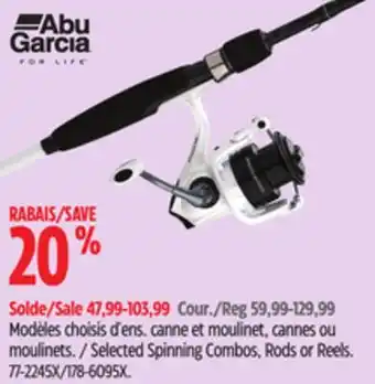 Canadian Tire Selected Spinning Combos, Rods or Reels offer